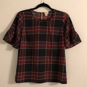 J. Crew Factory tartan top